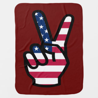US Victory Sign Swaddle Blanket