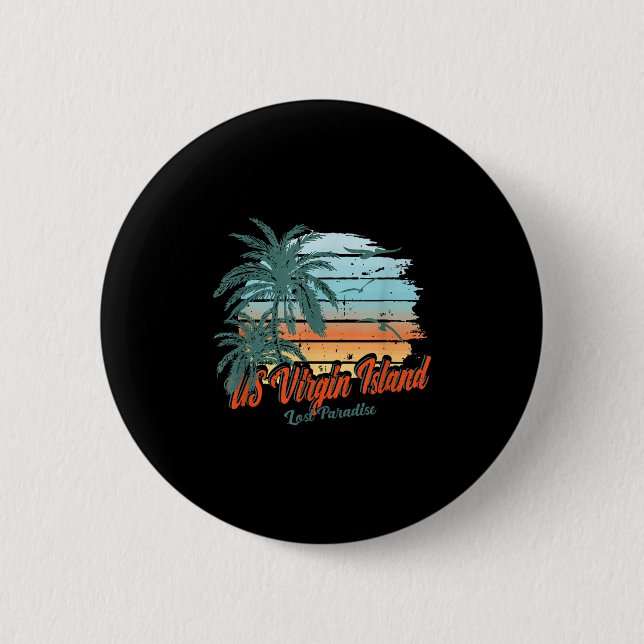 Us Virgin Island Beach St. Thomas Shirt Lost Parad Button (Front)