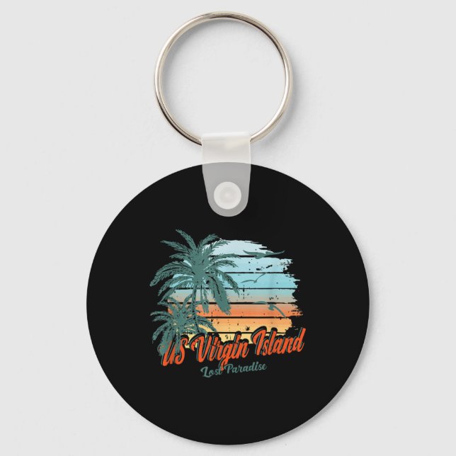 Us Virgin Island Beach St. Thomas Shirt Lost Parad Keychain (Front)
