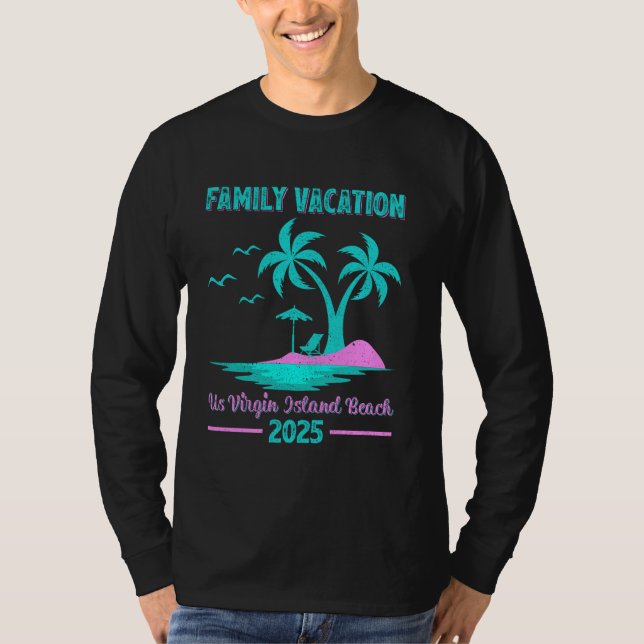 Us Virgin Island Family Vacation 2025 Palm Tree T-Shirt (Front)