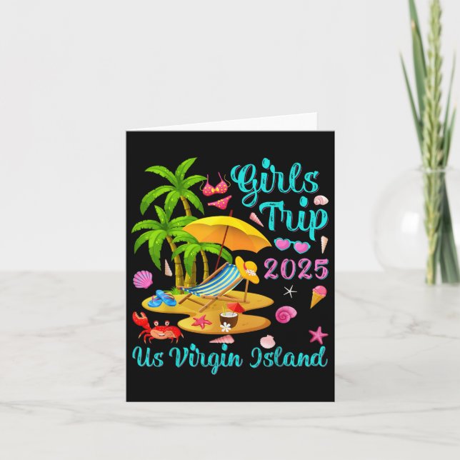 Us Virgin Island Summer Vacation Girls Trip 2025  Card (Front)