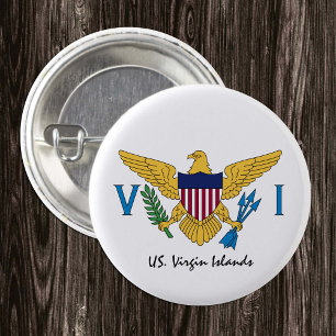US Virgin Islands button, patriotic Flag Button