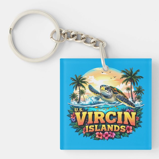 US Virgin Islands Caribbean Keychain (Front)