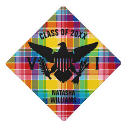 US Virgin Islands Flag (Black), Class of, Madras Graduation Cap Topper