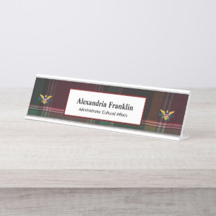US Virgin Islands Flag Business Office Madras Desk Name Plate