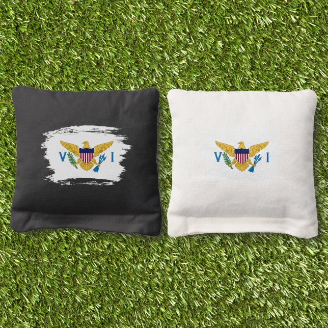 US Virgin Islands flag Cornhole Bags (Grass)