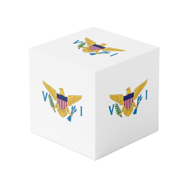 US Virgin Islands flag Cube (Front Angled)