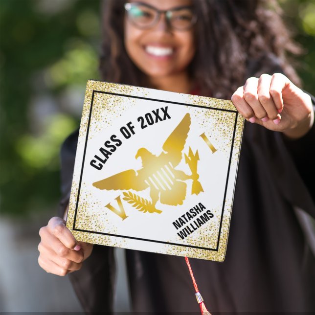 US Virgin Islands Flag, Gold Glitter Sparkles Graduation Cap Topper (Creator Uploaded)