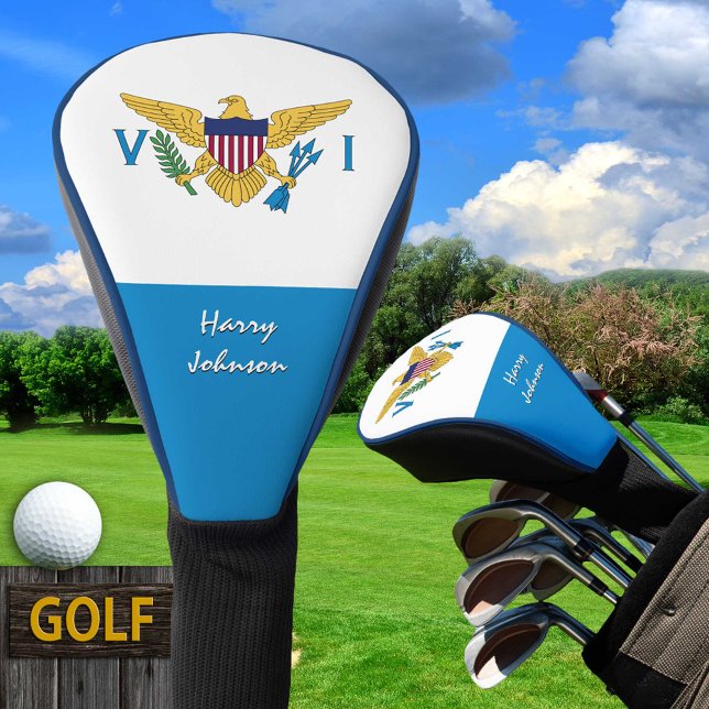US Virgin Islands Flag, Golf Clubs, Monogrammed Head Cover (Creator Uploaded)