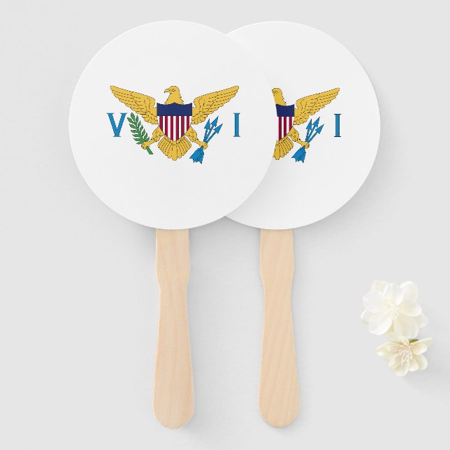 US Virgin Islands flag Hand Fan (Front and Back)