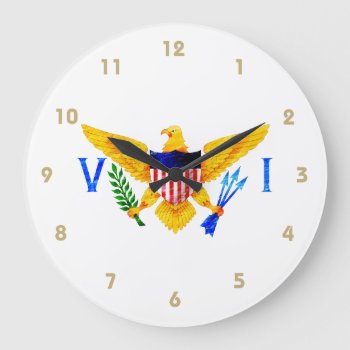 Us Virgin Islands Flag Large Clock by manewind at Zazzle