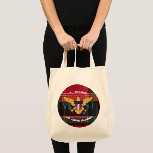 US Virgin Islands Flag Madras St Thomas USVI Tote Bag