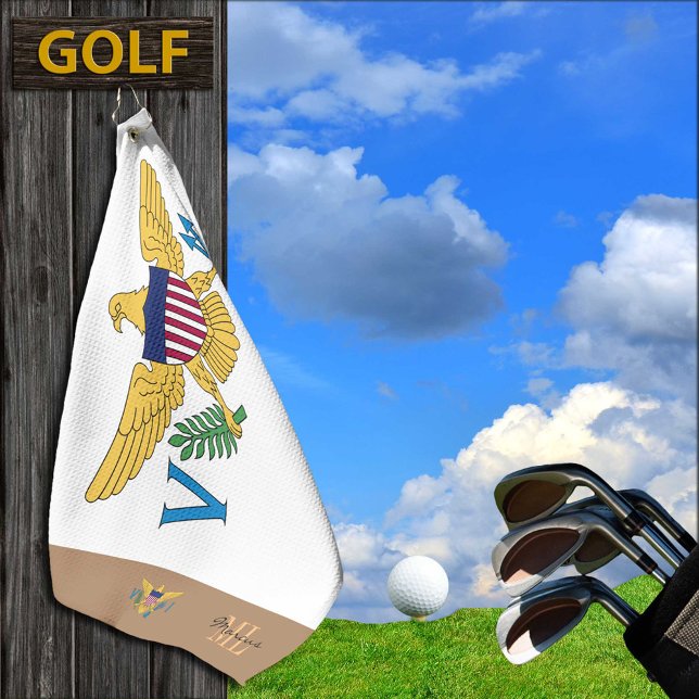 US Virgin Islands flag monogrammed / golf towel (Creator Uploaded)