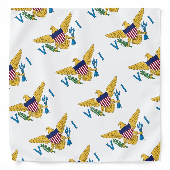 US Virgin Islands Flag Pattern USVI Caribbean Bandana (Front)