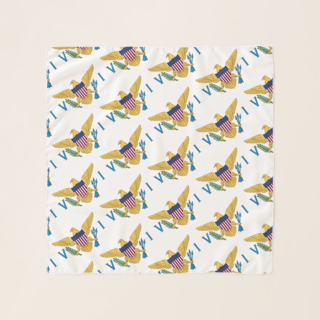 US Virgin Islands Flag Pattern USVI Caribbean  Scarf (Front)
