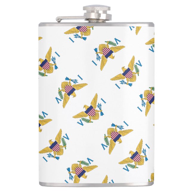 US Virgin Islands Flag Pattern USVI Flask (Front)