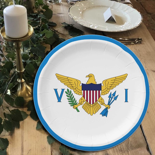 US Virgin Islands Flag plates, party, sports Paper Plates (Creator Uploaded)