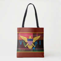 US Virgin Islands Flag Red Madras Tote Bag