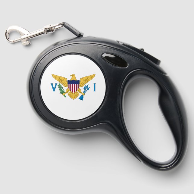 US Virgin Islands flag Retractable Pet Leash (Front)