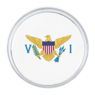US Virgin Islands flag Silver Finish Lapel Pin