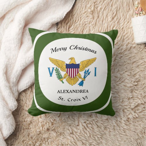 US Virgin Islands Flag St Croix Christmas Custom Throw Pillow