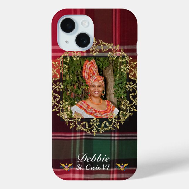 US Virgin Islands Flag St. Croix Madras Custom Case-Mate iPhone Case (Back)