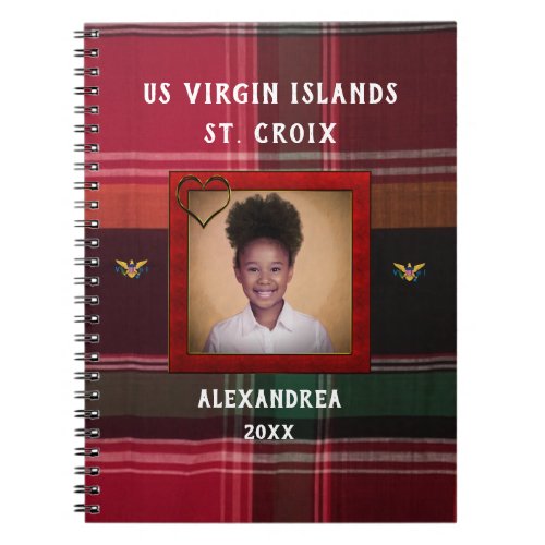 US Virgin Islands Flag St Croix Madras Custom  Notebook