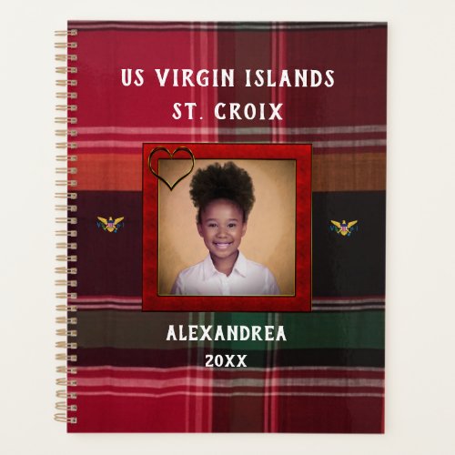US Virgin Islands Flag St Croix Madras Custom  Planner