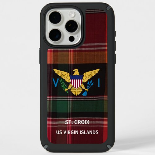 US Virgin Islands Flag St Croix Madras Custom iPhone 15 Pro Max Case
