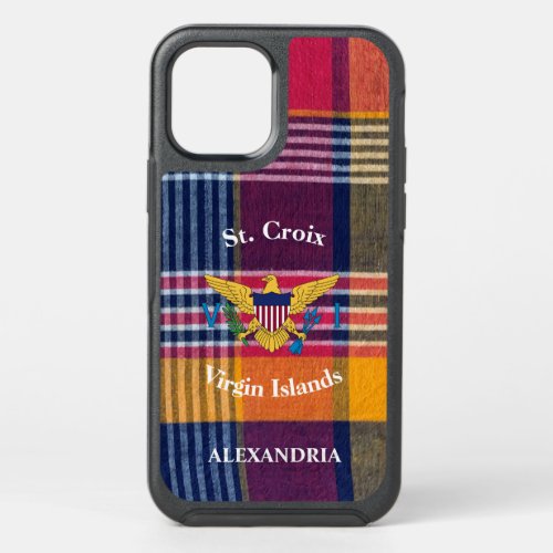 US Virgin Islands Flag St Croix Madras Plaid OtterBox Symmetry iPhone 12 Case