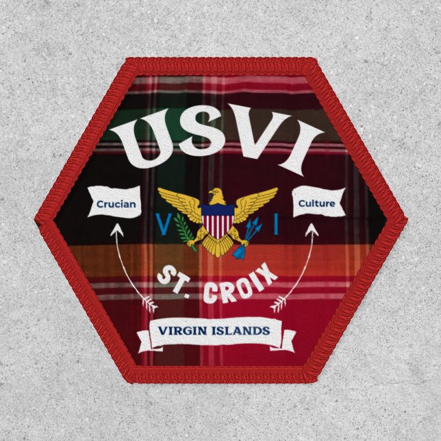 US Virgin Islands Flag St. Croix Madras USVI Patch (Front)