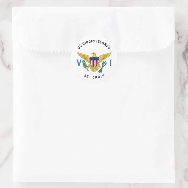 US Virgin Islands Flag St. Croix Personalize Classic Round Sticker (Bag)