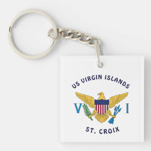 US Virgin Islands Flag St. Croix Personalize Keychain
