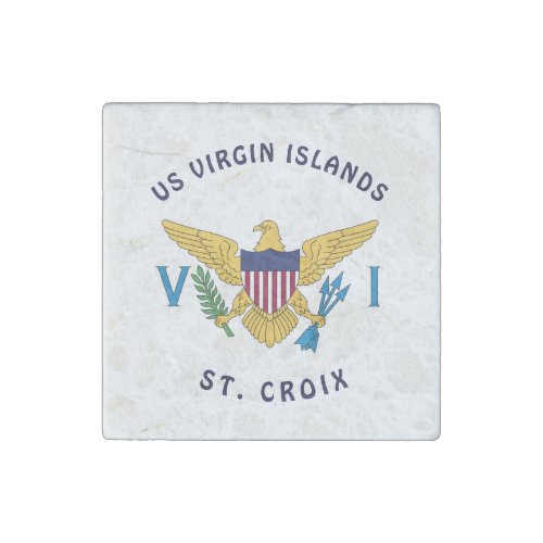 US Virgin Islands Flag St Croix Personalize Stone Magnet