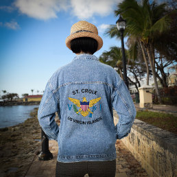 US Virgin Islands Flag St. Croix U.S. VI Tropical Denim Jacket