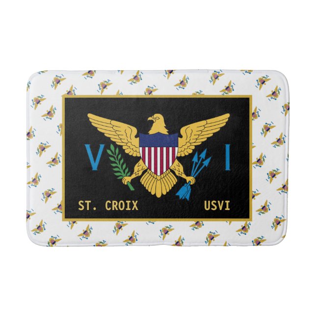 US Virgin Islands Flag St. Croix USVI  Bath Mat (Front)
