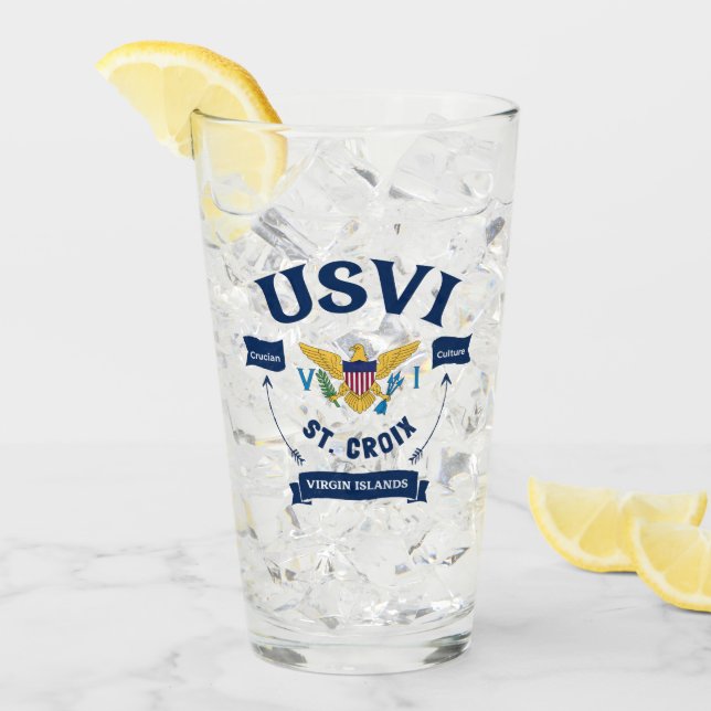 US Virgin Islands Flag St. Croix USVI Caribbean  Glass (Front Ice)