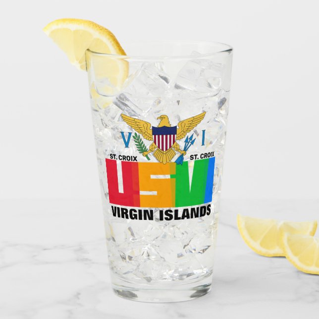 US Virgin Islands Flag St. Croix USVI Caribbean   Glass (Front Ice)