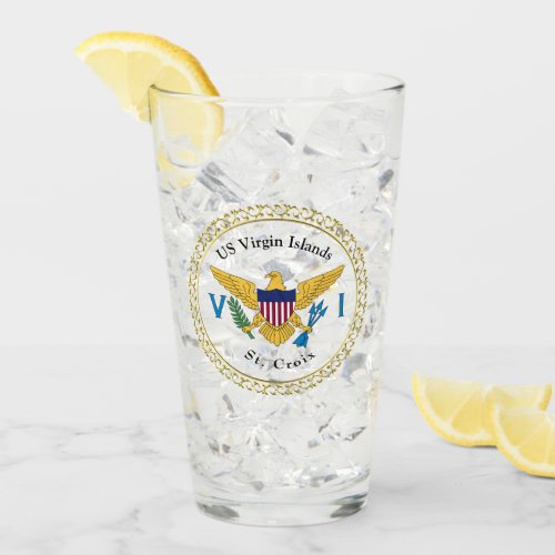 US Virgin Islands Flag St Croix USVI Caribbean Glass