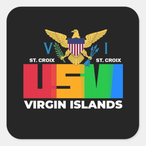 US Virgin Islands Flag St Croix USVI Caribbean  Square Sticker