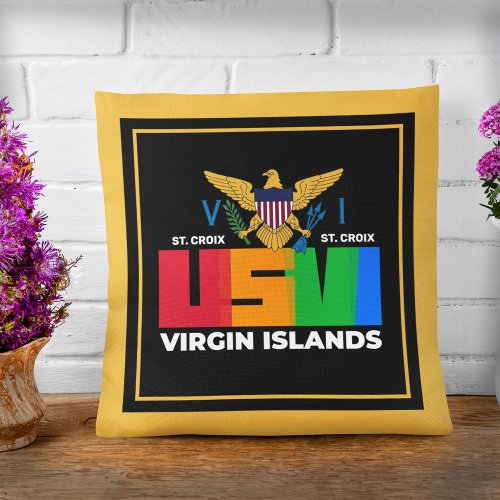 US Virgin Islands Flag St Croix USVI Caribbean Throw Pillow