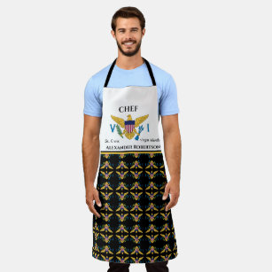 US Virgin Islands Flag St. Croix USVI Chef Apron