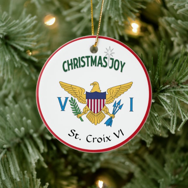 US Virgin Islands Flag St. Croix USVI Christmas  Ceramic Ornament (Tree)