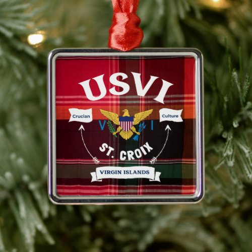 US Virgin Islands Flag St Croix USVI Christmas  Metal Ornament