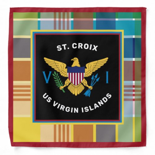 US Virgin Islands Flag St Croix USVI Madras Bandana
