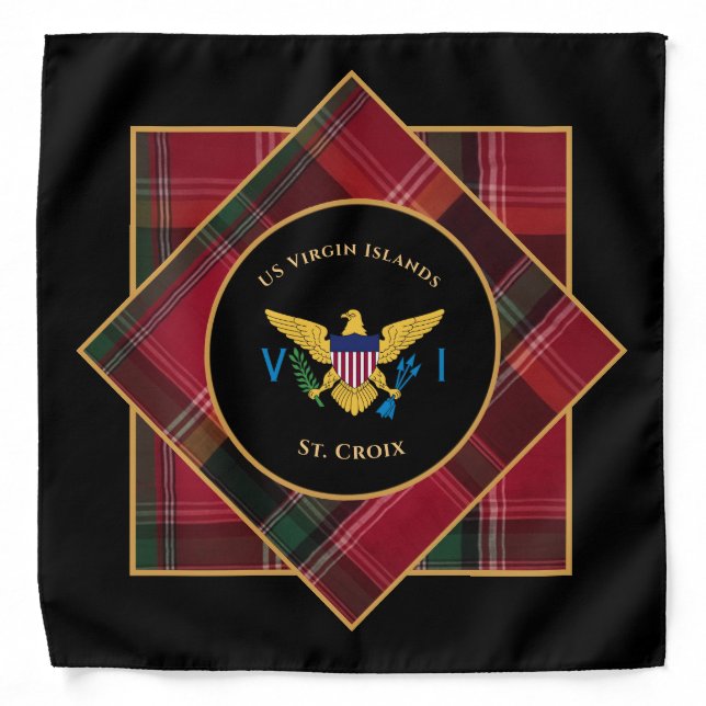US Virgin Islands Flag St. Croix USVI Madras Bandana (Front)