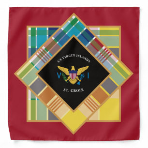 US Virgin Islands Flag St. Croix USVI Madras Bandana