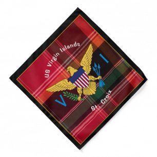 US Virgin Islands Flag St. Croix USVI Madras Bandana