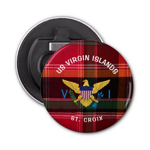 US Virgin Islands Flag St Croix USVI Madras Bottle Opener