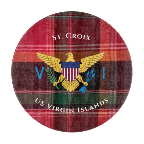 US Virgin Islands Flag St Croix USVI Madras  Cutting Board